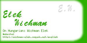 elek wichman business card